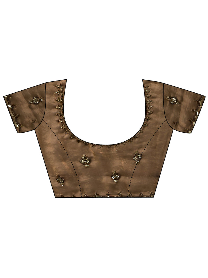 Libas Gold Embellished Tissue Saree