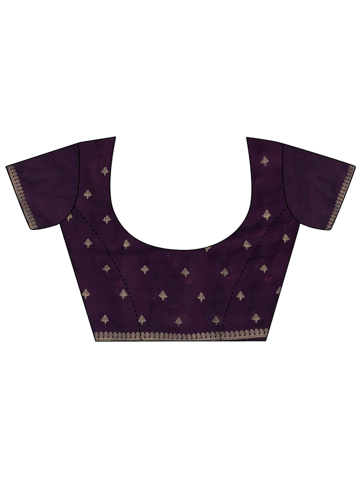 Libas Aubergine Purple Embroidered Tissue Saree