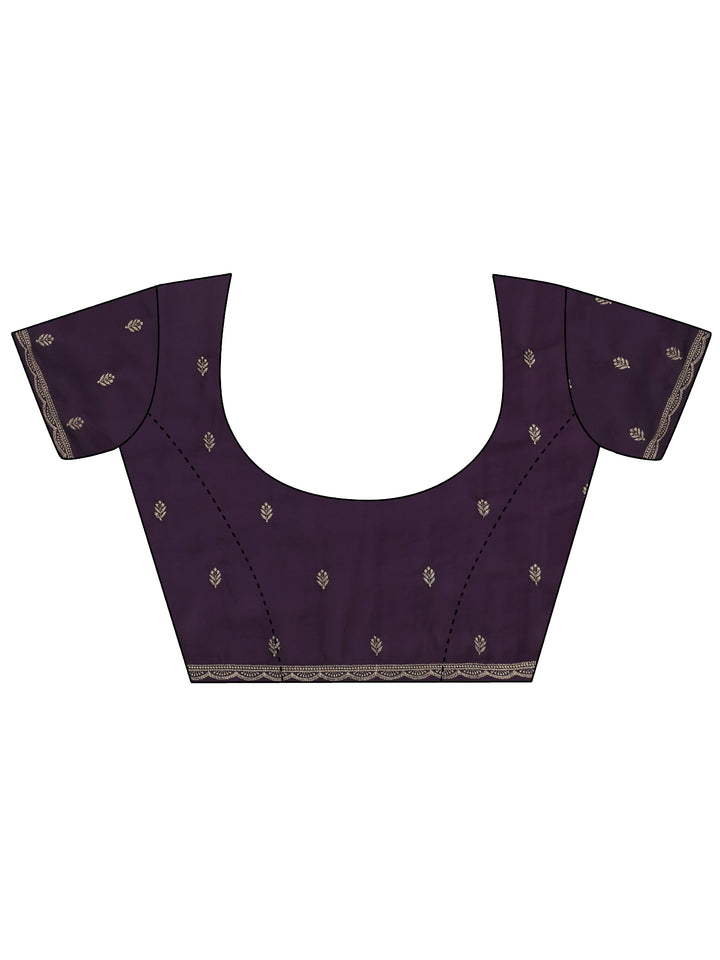 Libas Aubergine Purple Floral Embroidered Georgette Saree