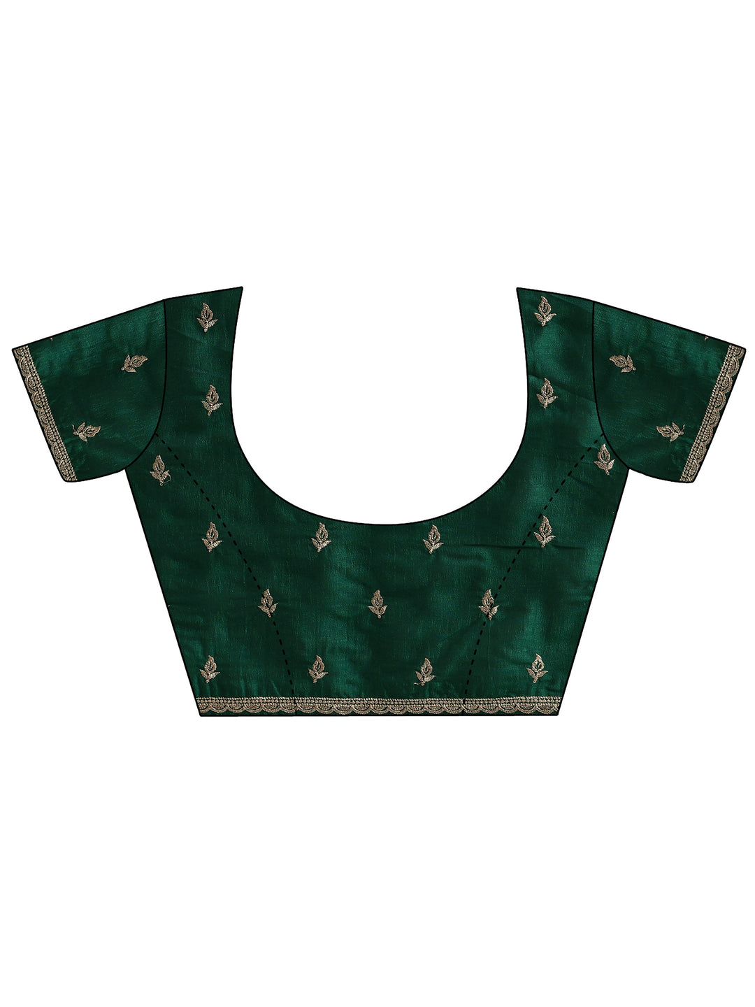 Libas Bottle Green Stone Work Embelllished Silk Blend Saree