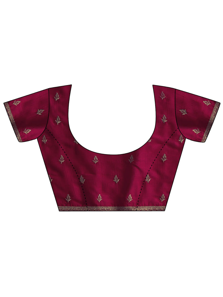 Libas Rani Pink Stone Work Embelllished Silk Blend Saree