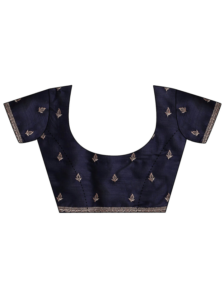 Libas Navy Blue Stone Work Embelllished Silk Blend Saree