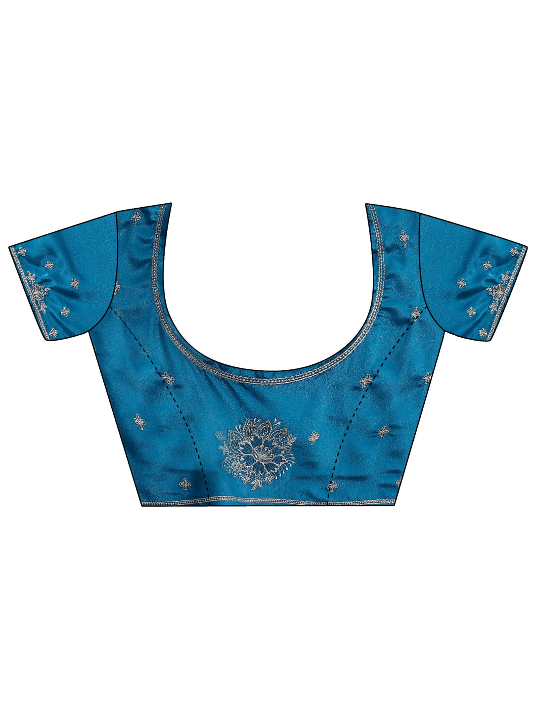 Libas Green Floral Embroidered Tissue Saree
