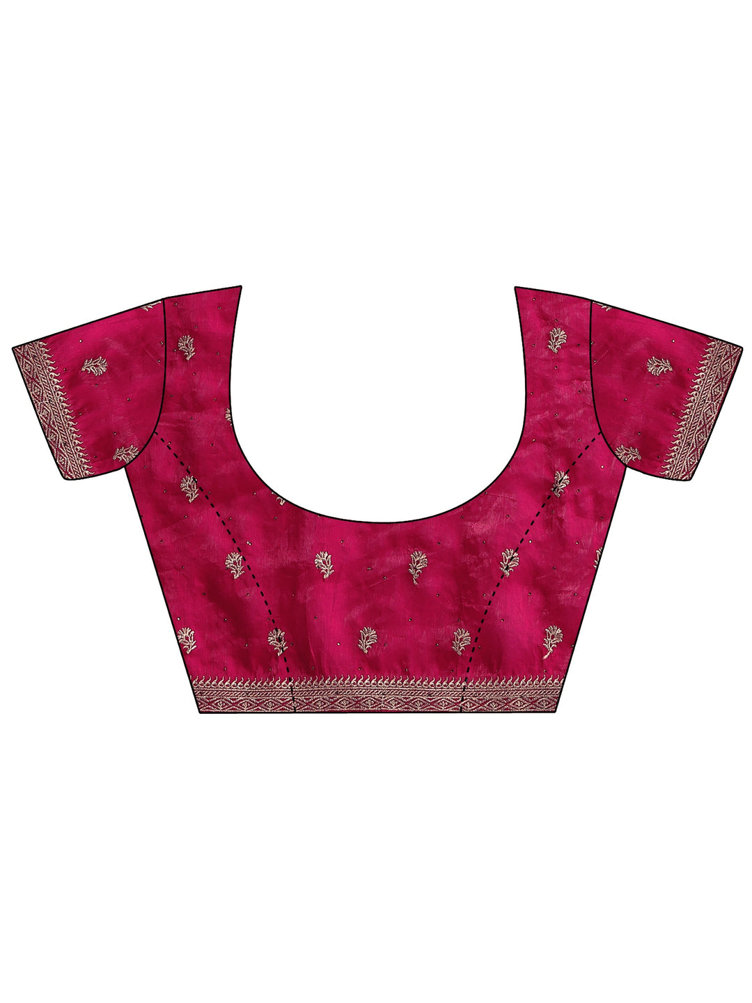 Libas Rani Pink Embroidered Tissue Saree