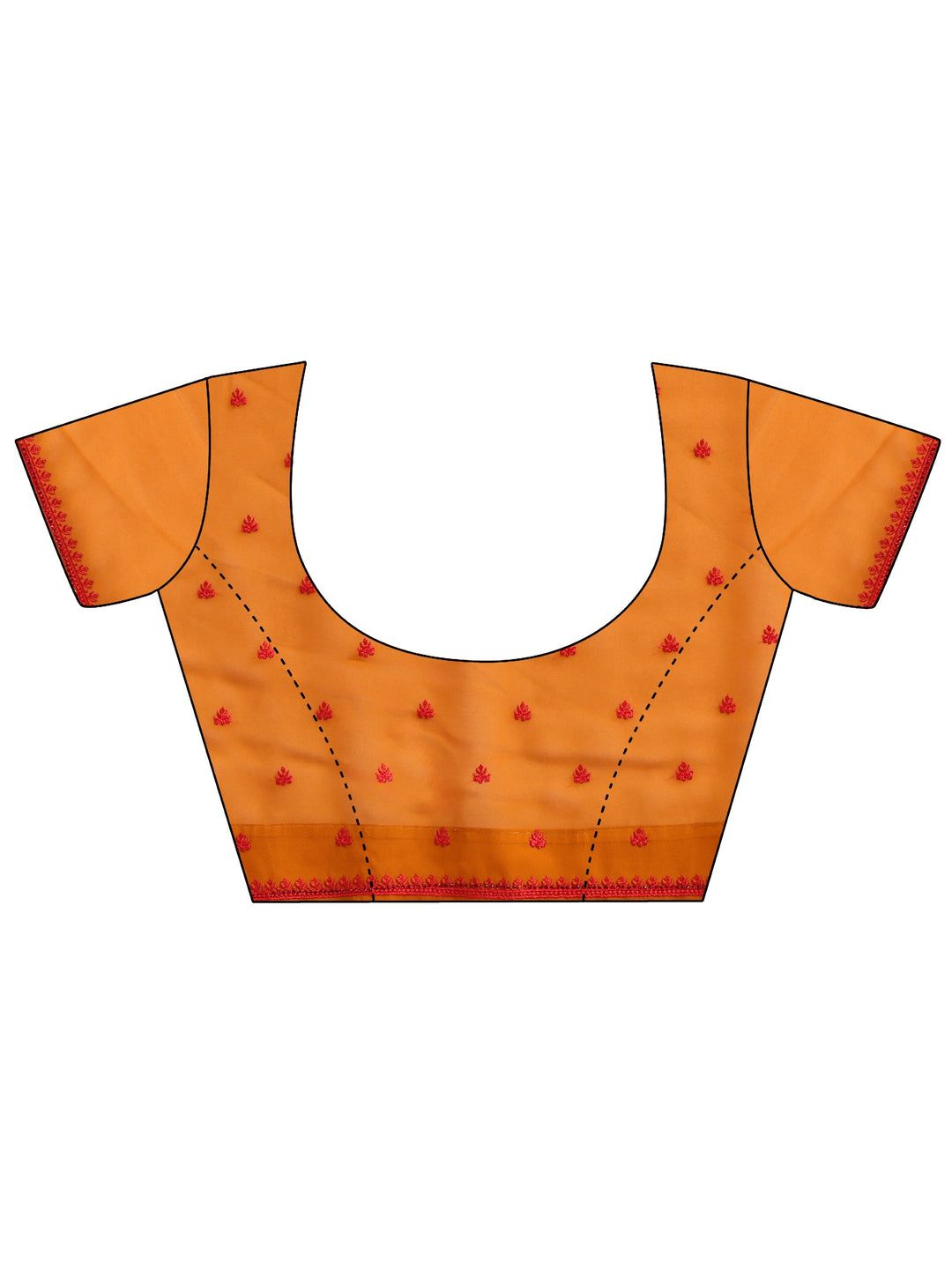 Libas Pulp Orange Georgette Saree with Embroidered Border