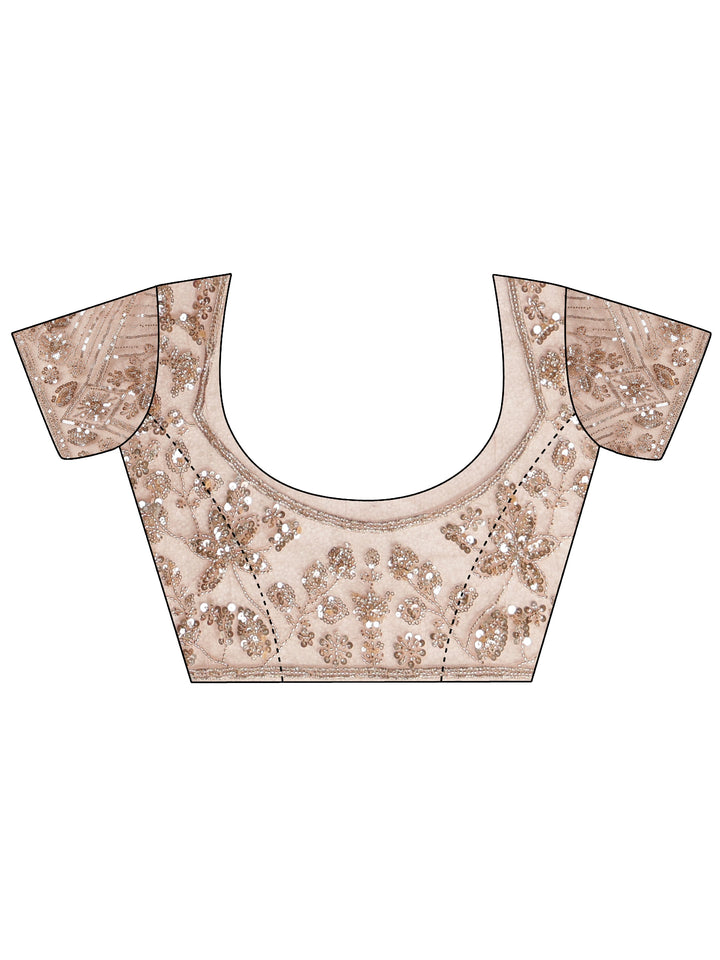 Libas Art Dusty Rose Pink Embellished Net Saree