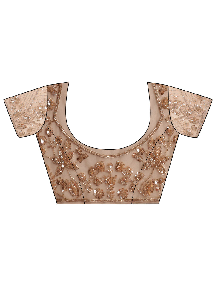Libas Art Taupe Embellished Net Saree