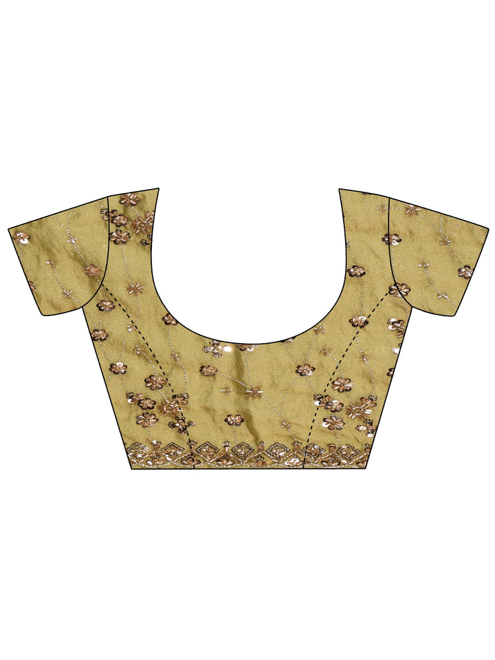 Libas Art Olive Green Embellished Tissue Saree