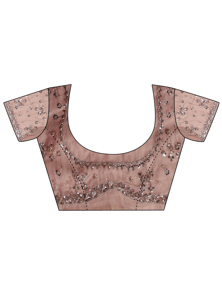 Libas Art Dusty Lavender Embellished Tissue Saree
