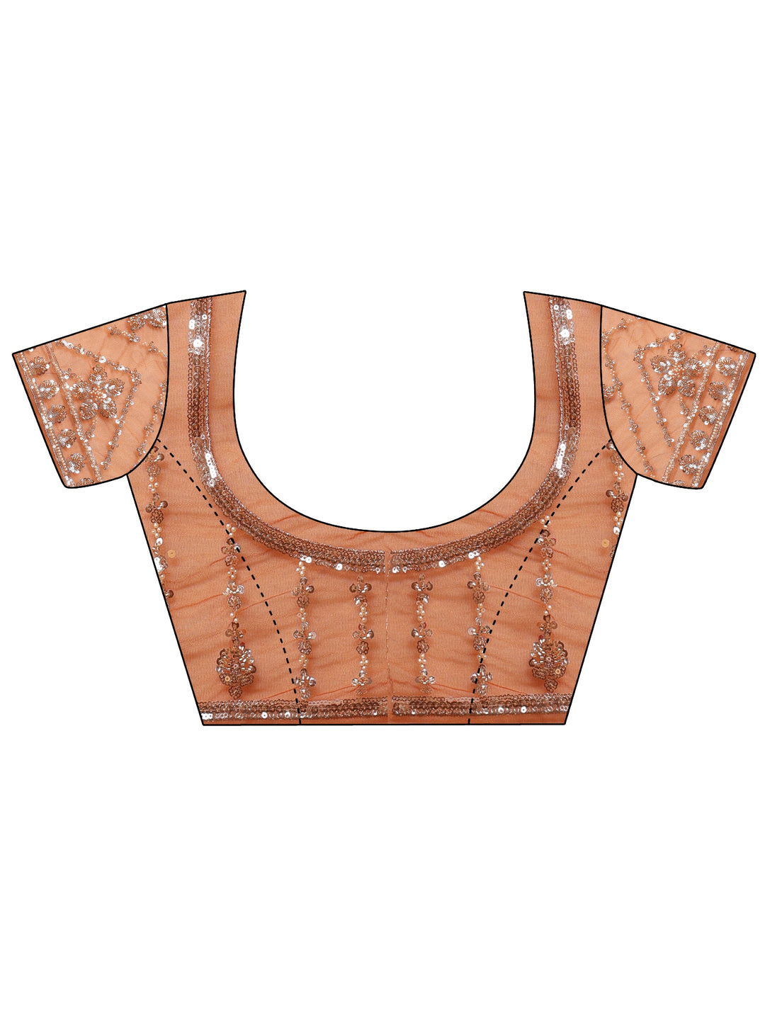Libas Art Orange Embellished Net Saree
