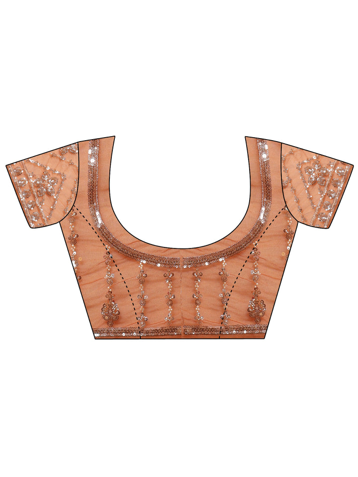 Libas Art Orange Embellished Net Saree