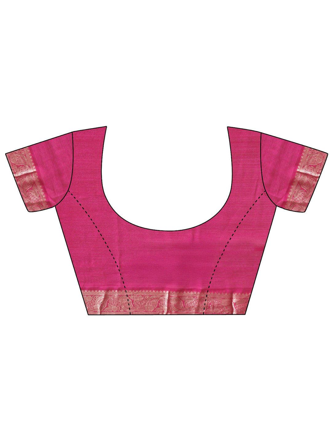 Libas Pink Striped Chiffon Saree with Paisley Border