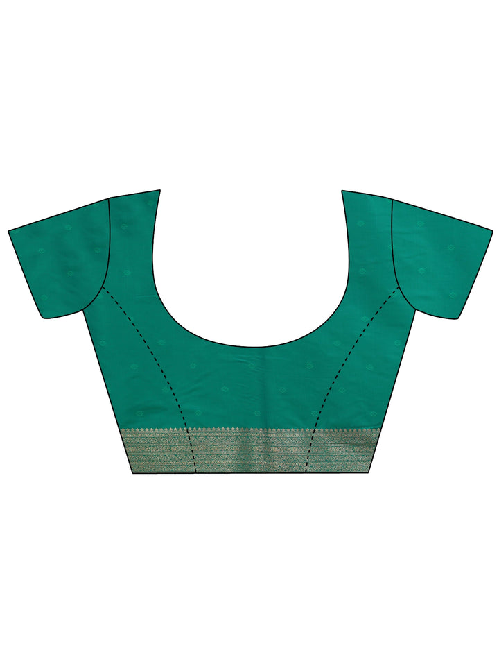 Libas Teal Green Banarasi Silk Blend Saree