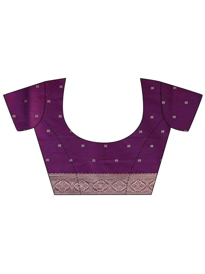Libas Imperial Purple Banarasi Silk Blend Saree