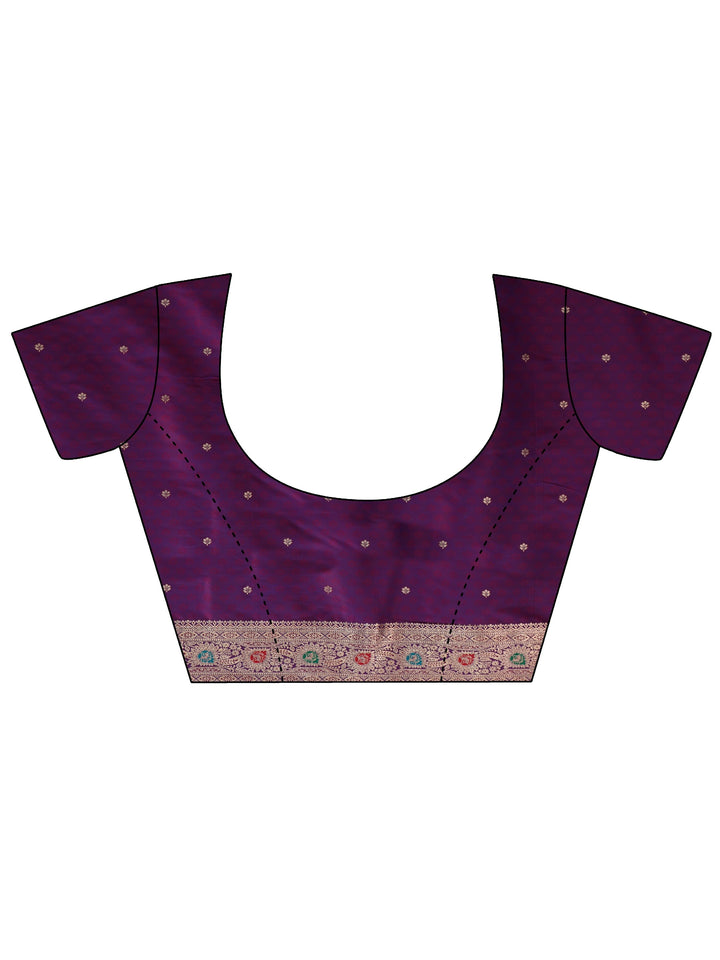 Libas Imperial Purple Banarasi Silk Blend Saree