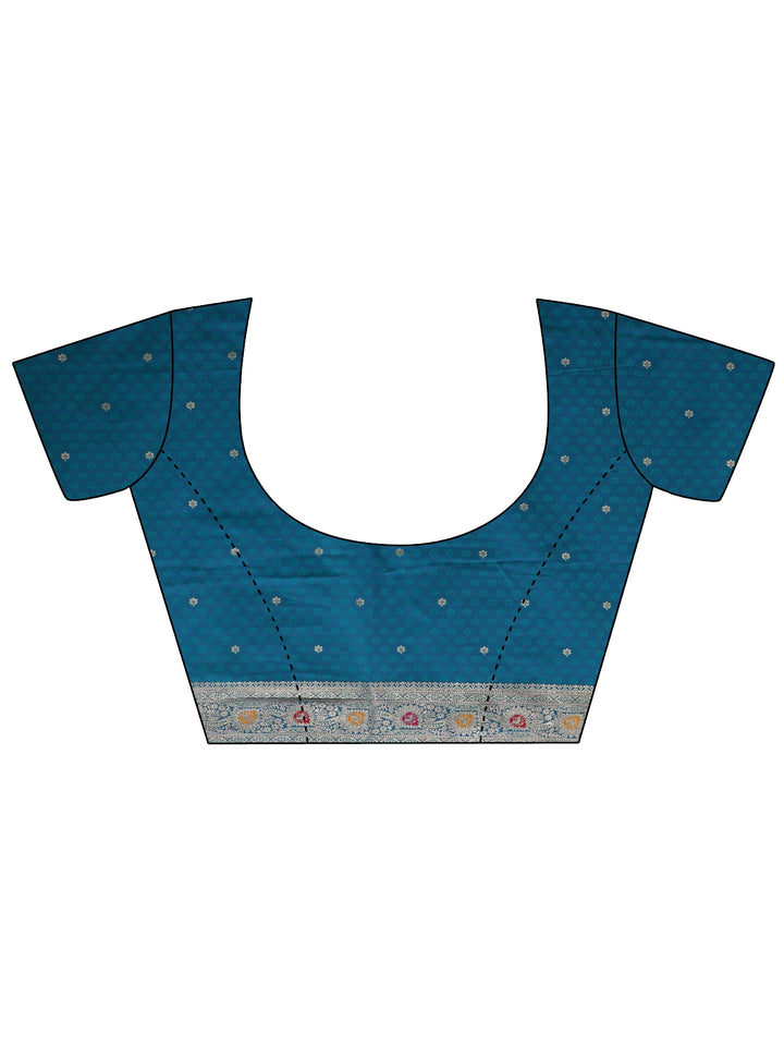 Libas Teal Blue Banarasi Silk Blend Saree