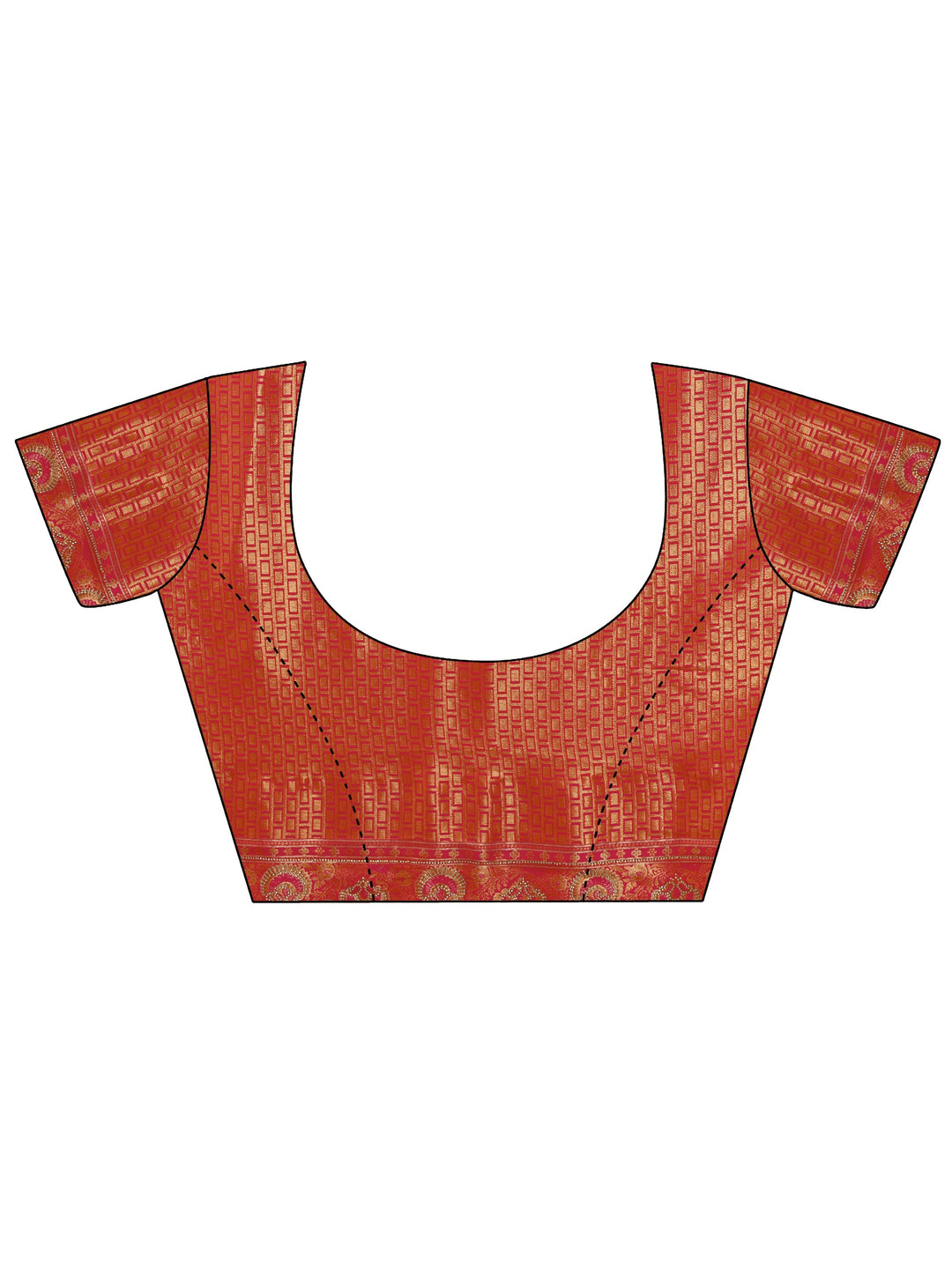 Libas Orange Woven Design Silk Blend Saree with Embellished Border