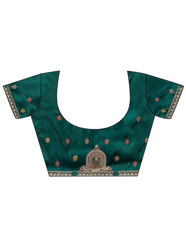 Libas Peach Net Saree with Embroidered Border