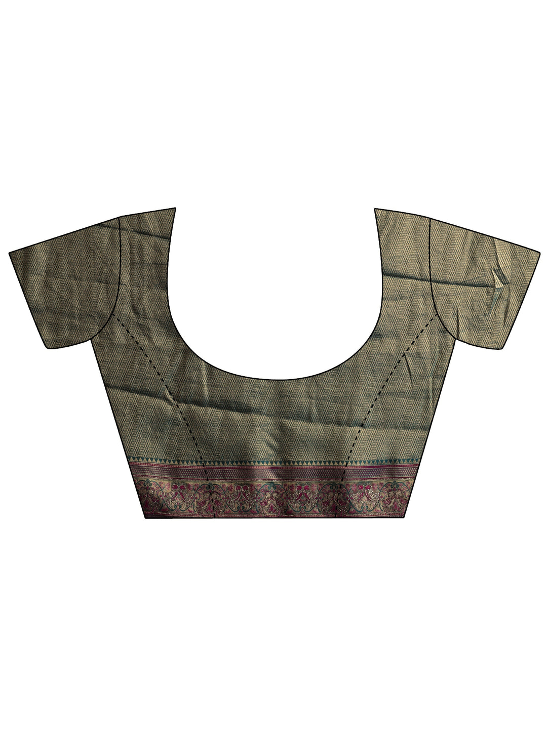 Libas Art Deep Sage Green Floral Woven Design Silk Blend Saree