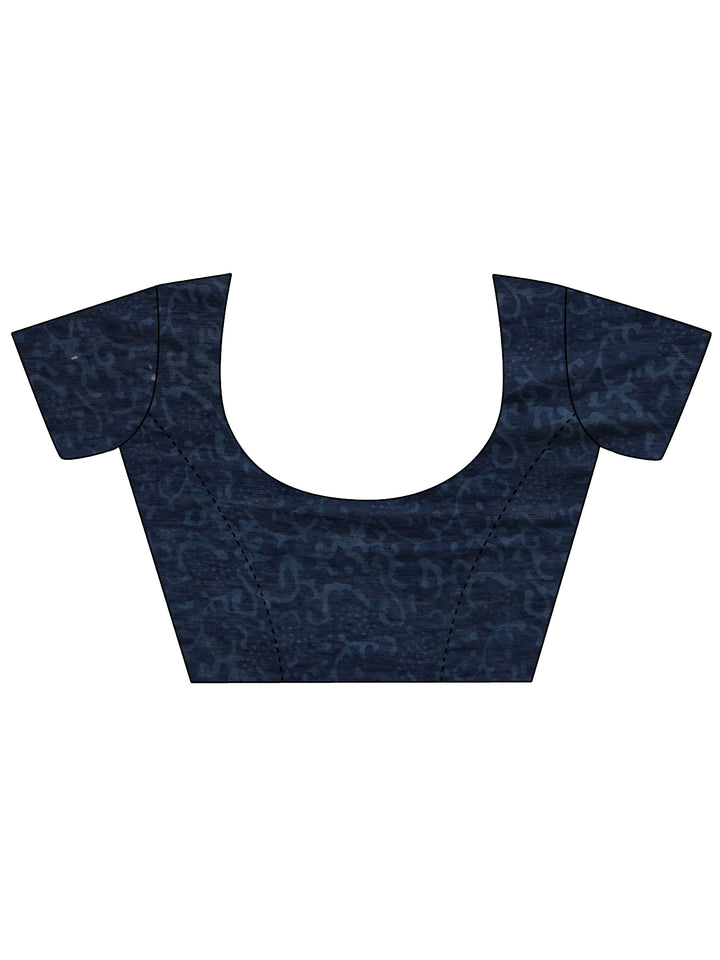 Libas Indigo Blue Dabu Print Cotton Saree