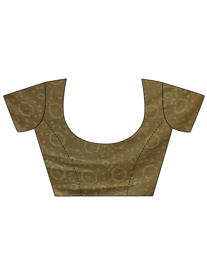 Libas Light Olive Green Dabu Print Cotton Saree