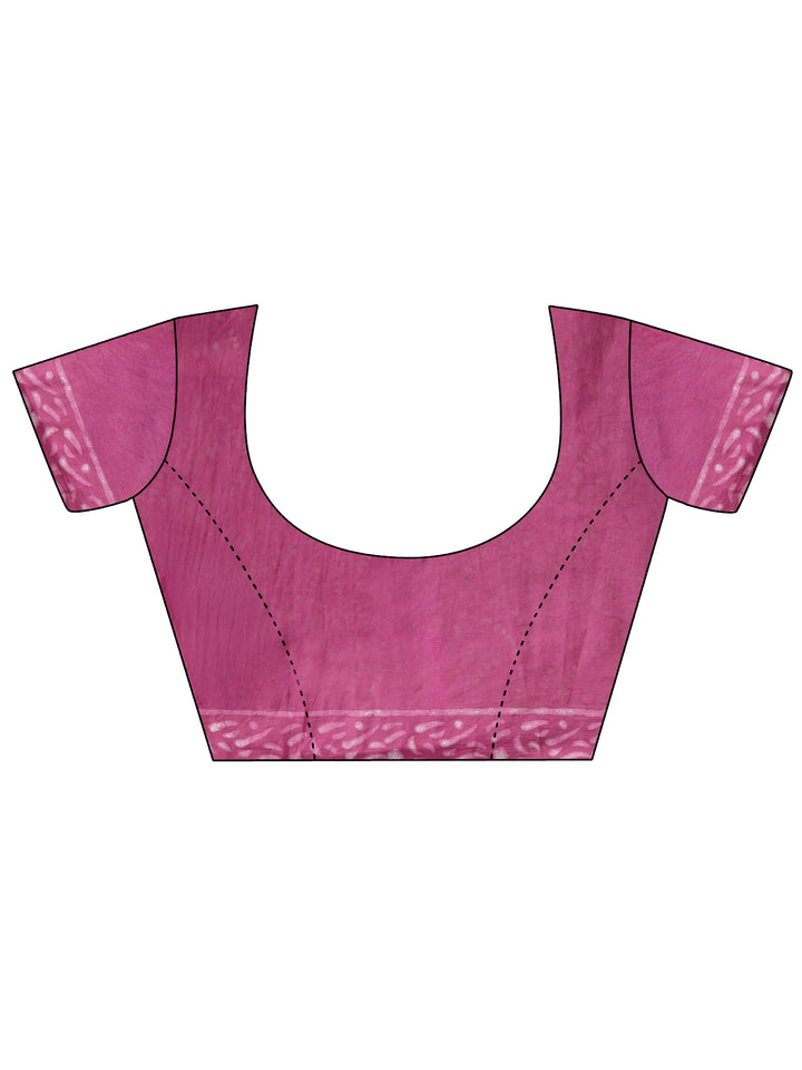Libas Dusty Rose Pink Dabu Print Cotton Saree