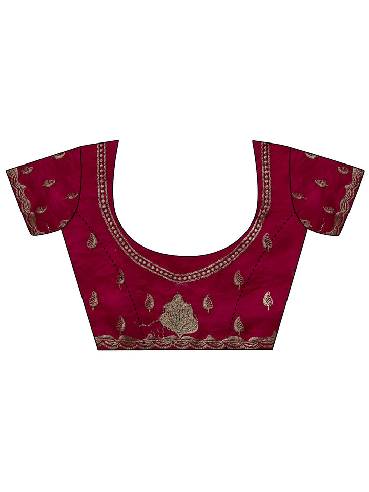 Libas Rose Pink Embellished Tissue saree