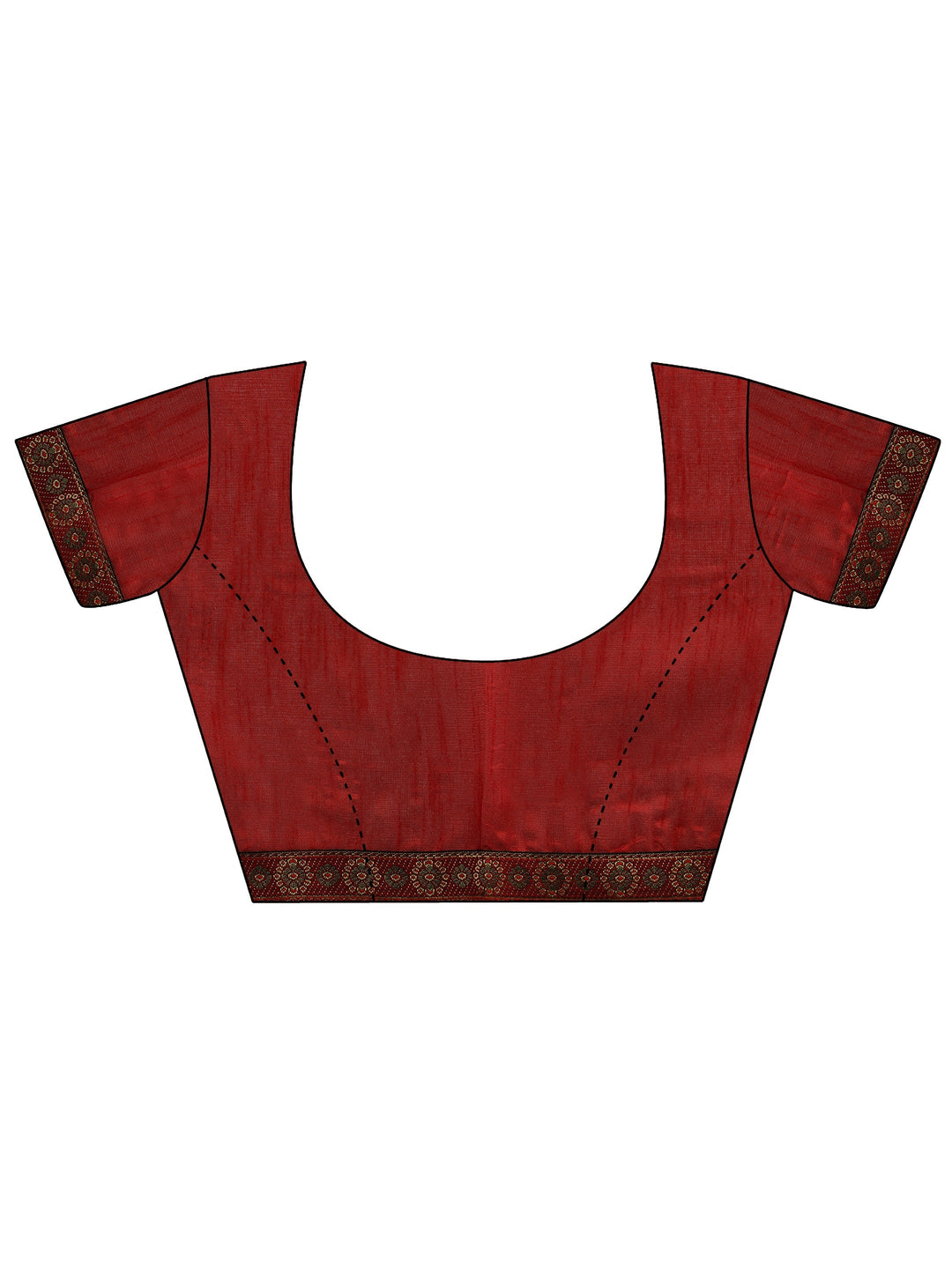 Libas Crimson Red Floral Printed Georgette Saree