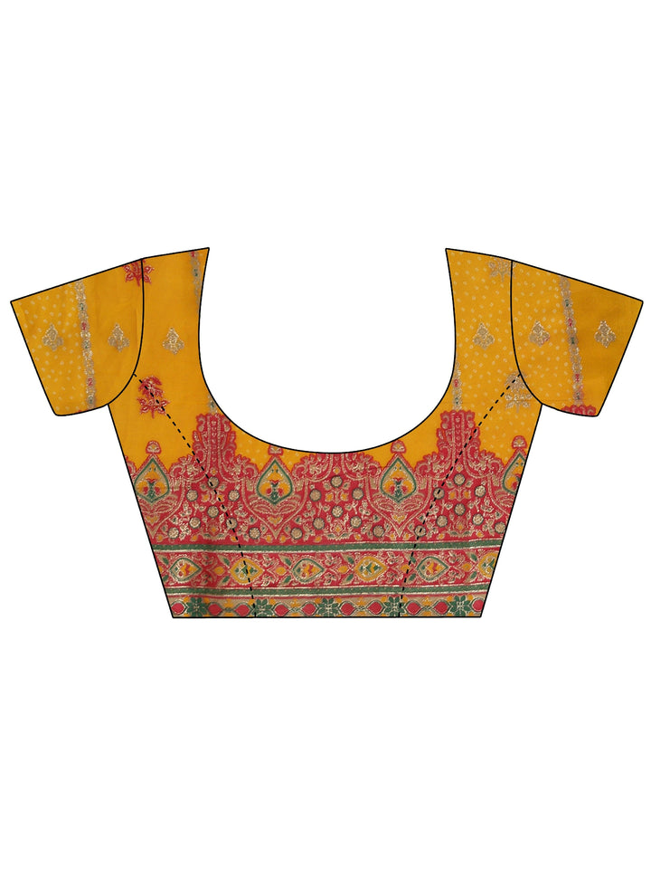 Libas Mustard Ethnic Printed Georgette Saree