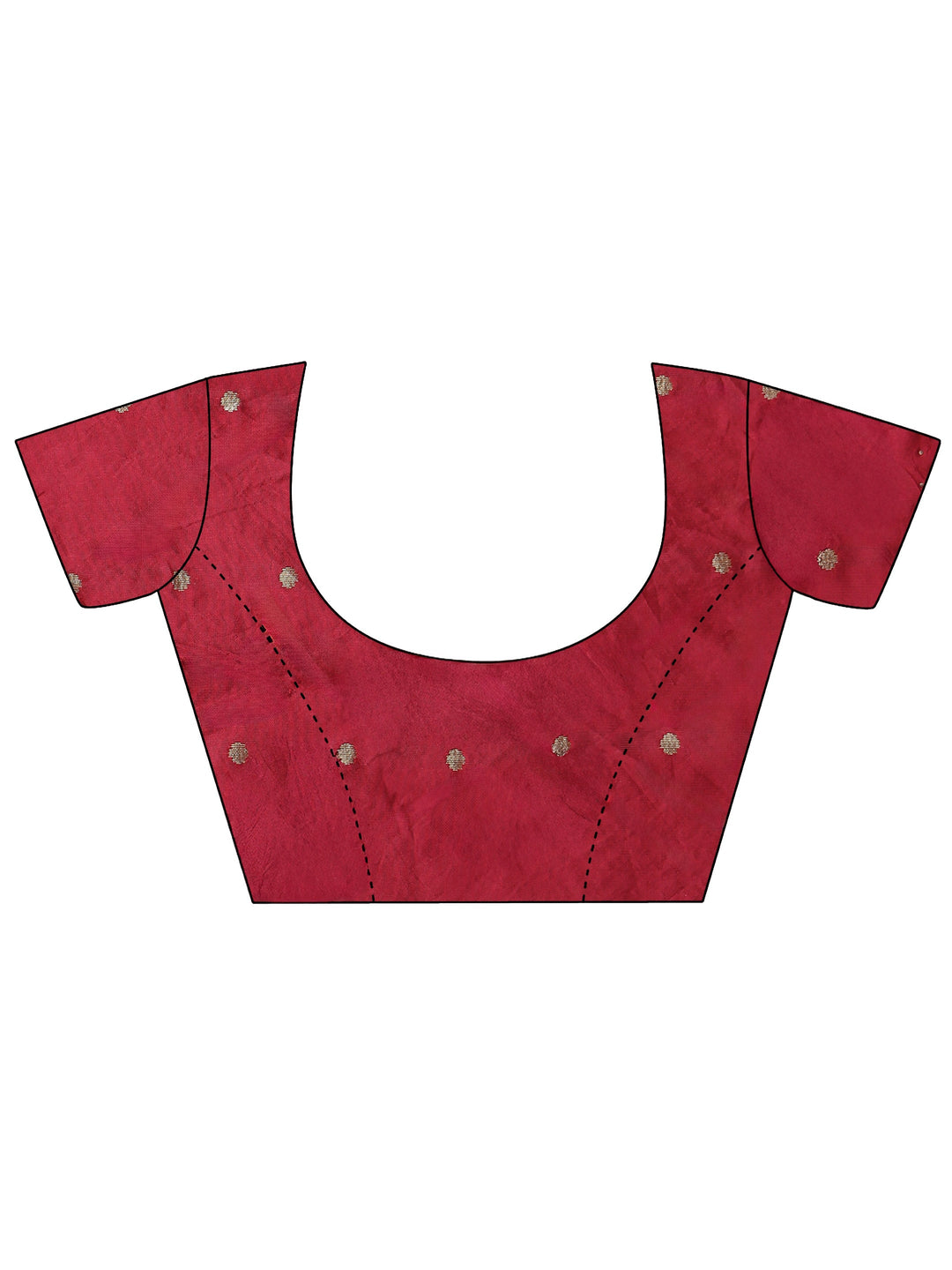 Libas Crimson Red Floral Printed Silk Blend Saree with Woven Border