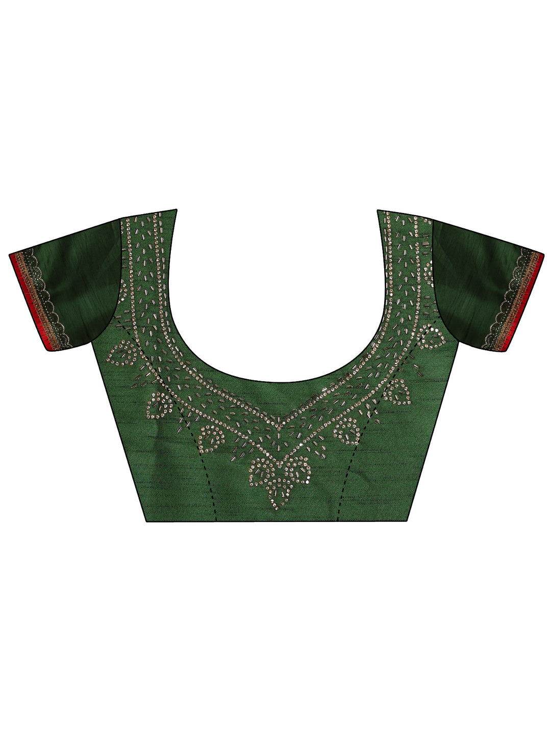 Libas Crimson Red Leheriya Printed Embellished Georgette Saree