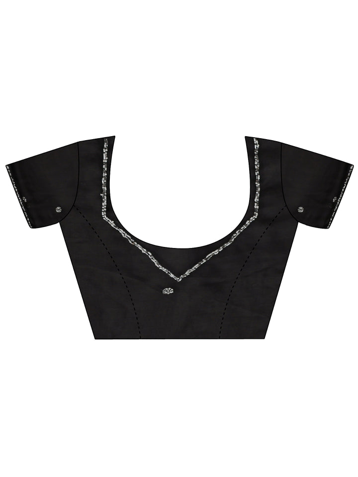 Libas Black 3D Beaded Applique Tissue Saree
