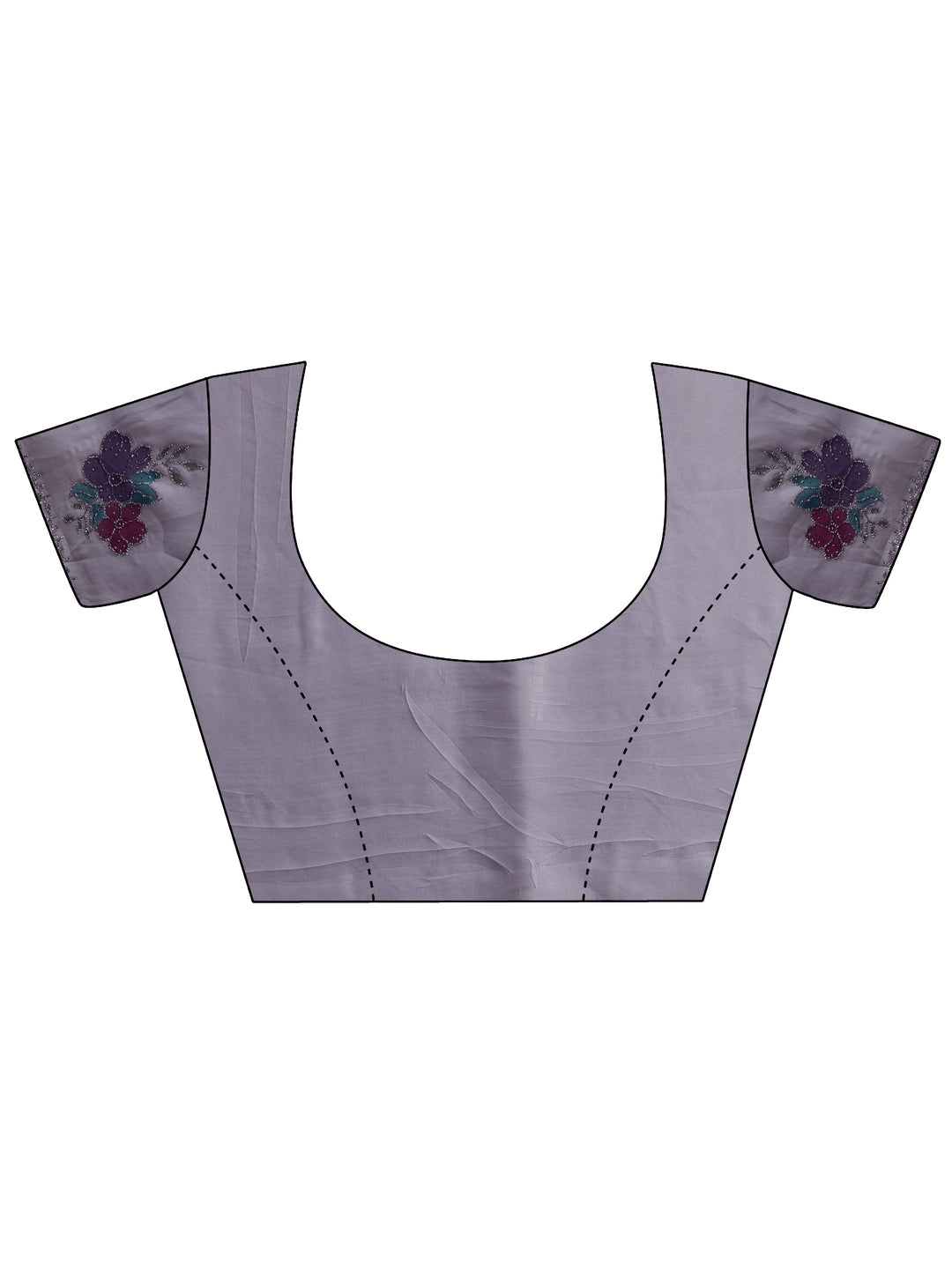 Libas Lavender Floral Embellished Tissue Saree