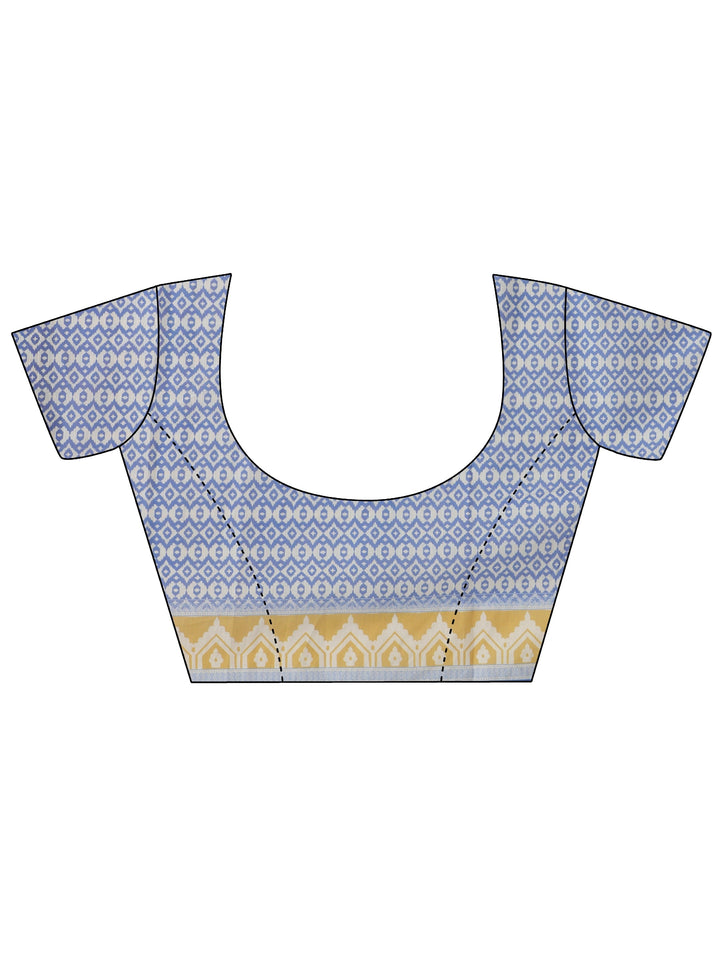 Libas Multi Colour Chevron Printed Cotton Blend Saree