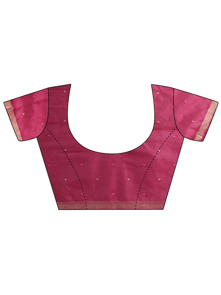 Libas Rani Pink Woven Design Silk Blend Saree
