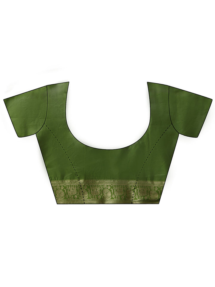 Libas Leaf Green Brocade Saree with Elephant Motifs
