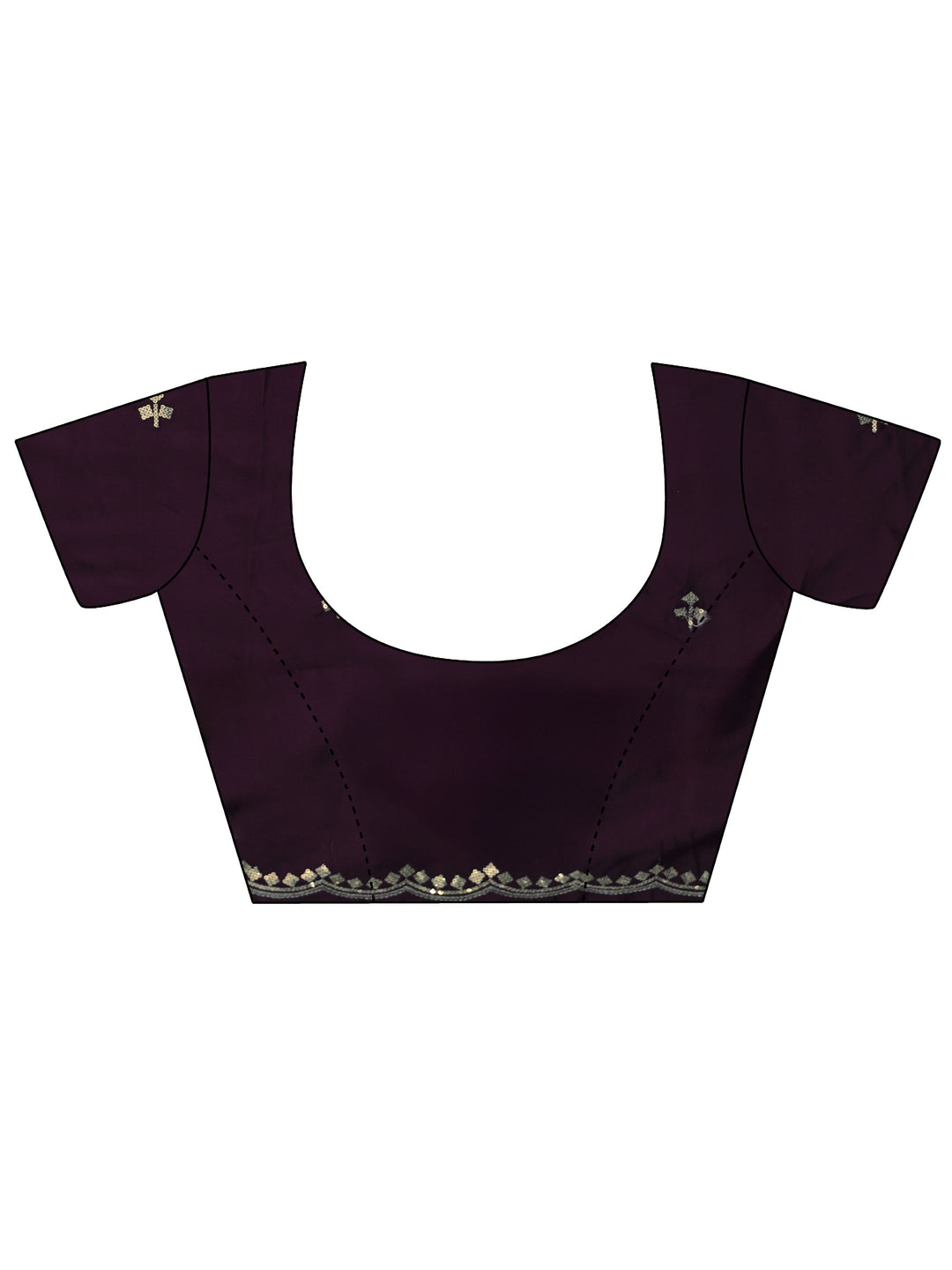 Libas Aubergine Purple Floral Embellished Satin Saree