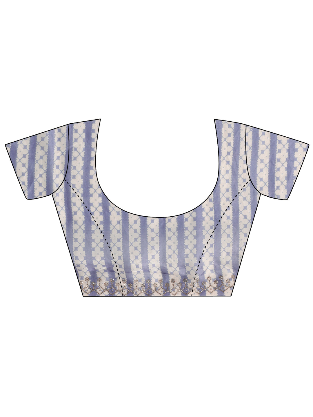 Libas Lavender Geometric Embellished Tissue Saree