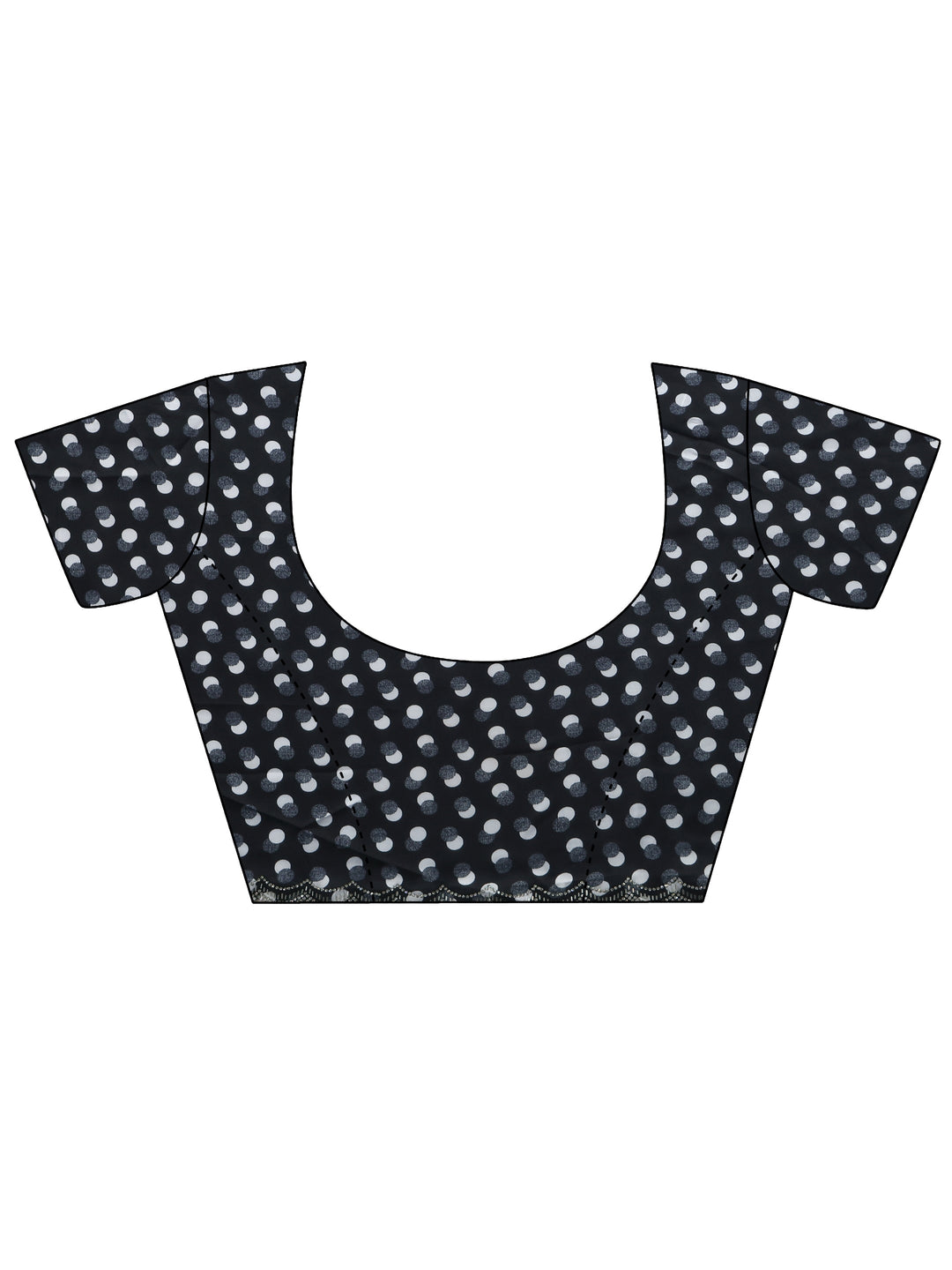 Libas White Polka Dot Print Tissue Saree