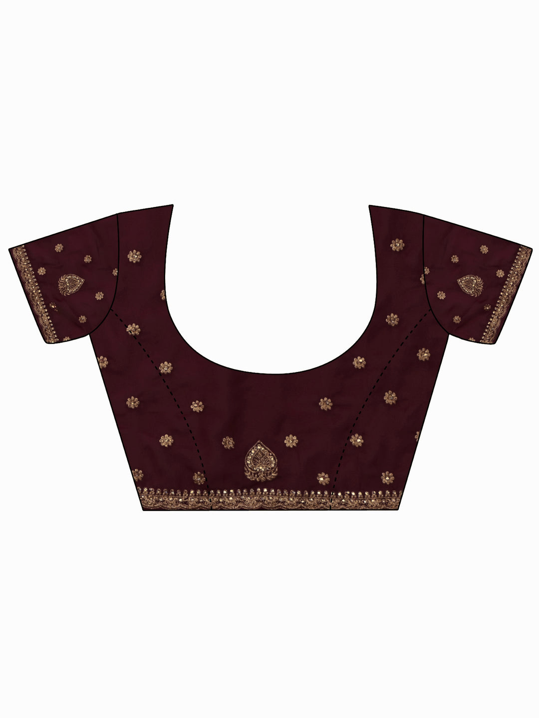 Libas Art Maroon Floral Embellished Georgette Saree