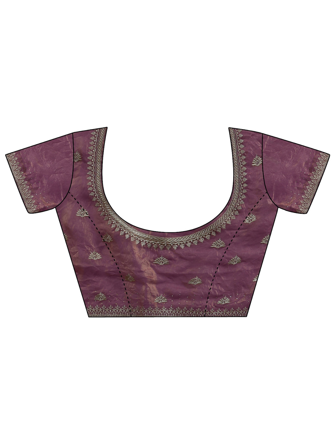 Libas Muave Tissue Saree with Embellished Border