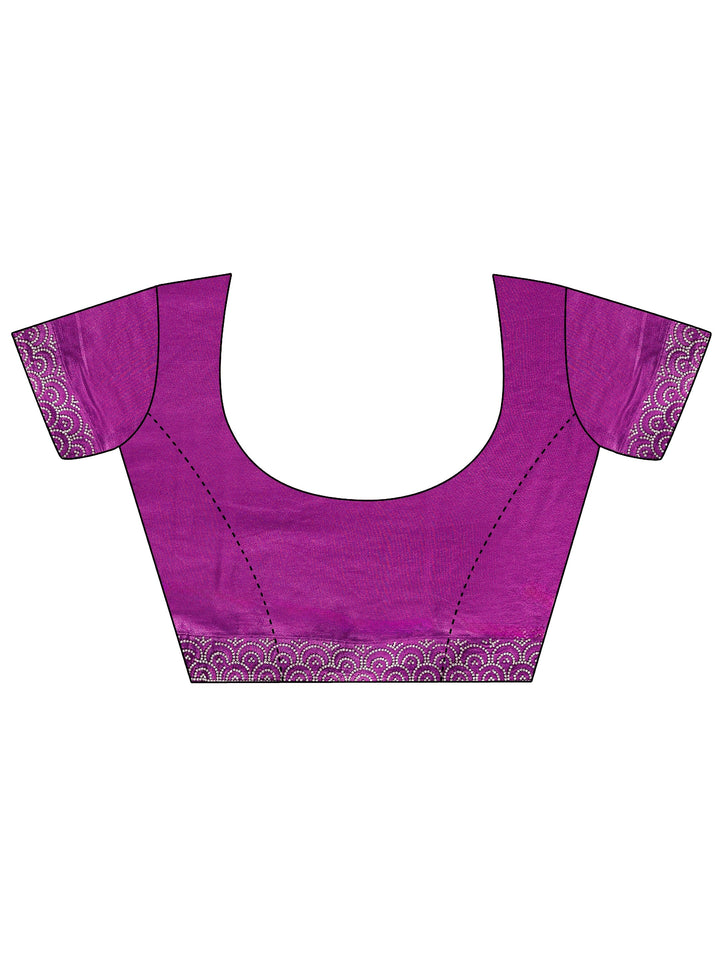 Libas Burgundy Stone Work Embellished Satin Saree