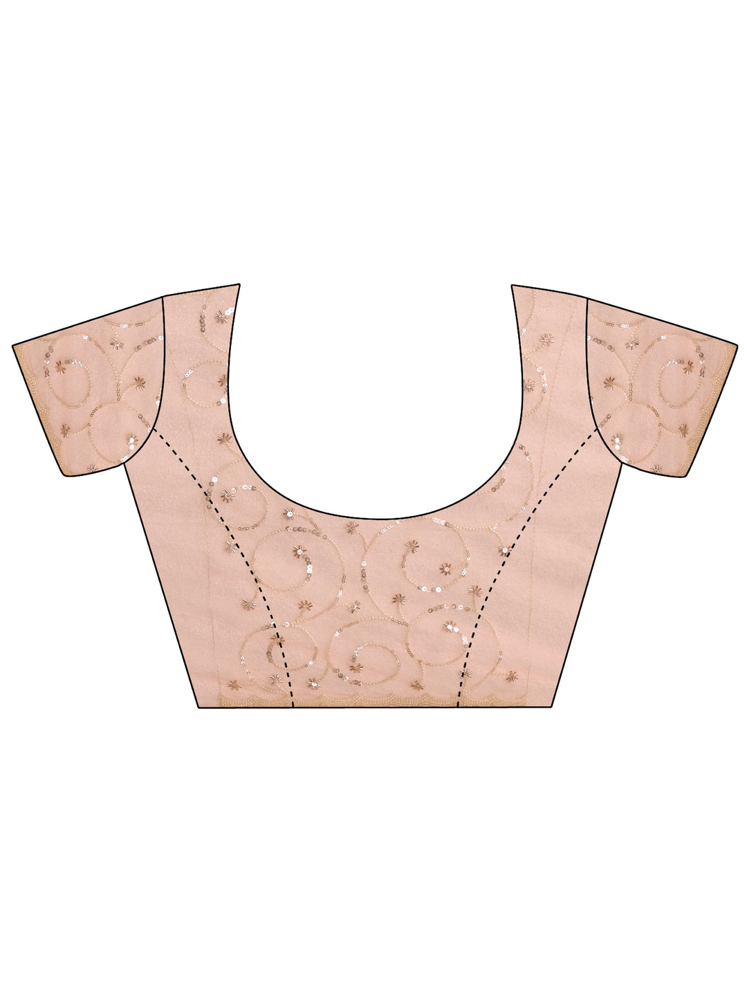 Libas Art Baby Pink Net Saree with Bead and Sequin Embellishment