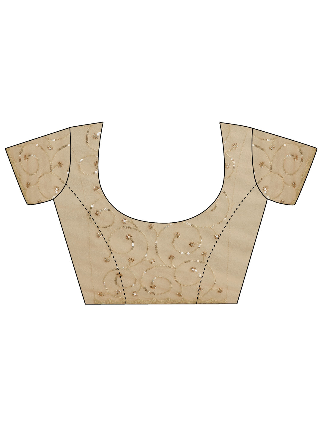 Libas Art Beige Net Saree with Bead and Sequin Embellishment