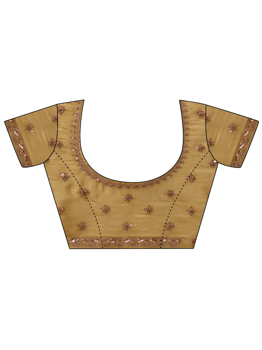 Libas Art Mustard Tissue Saree with Sequin and Zari Embellished Border