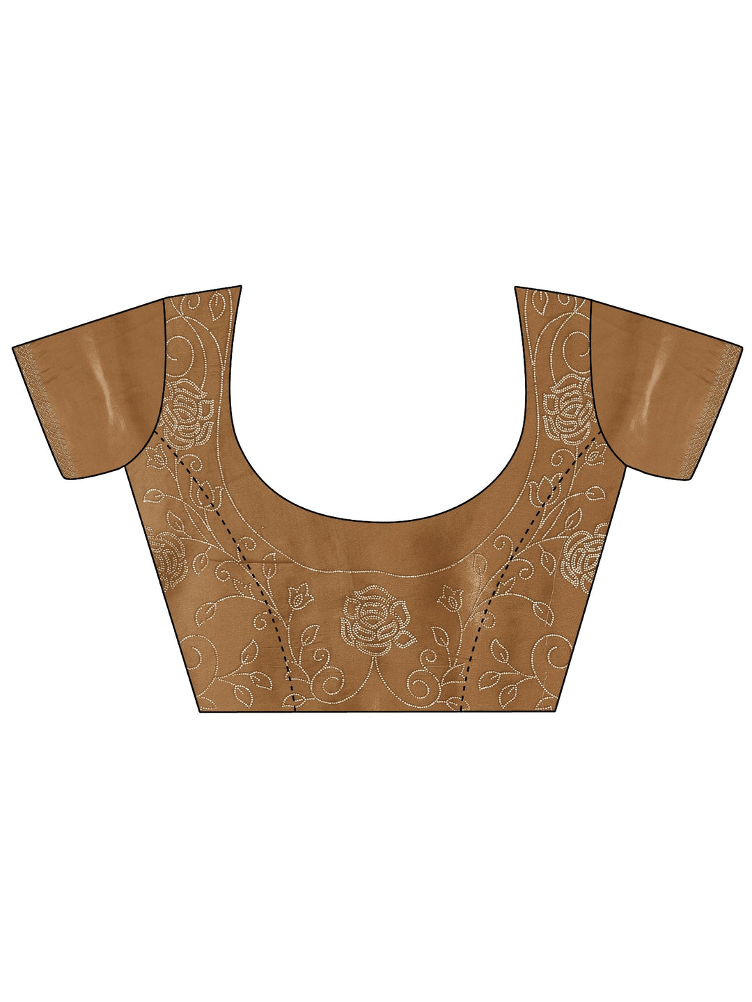Libas Art Taupe Brown Floral Stone Work Satin Saree