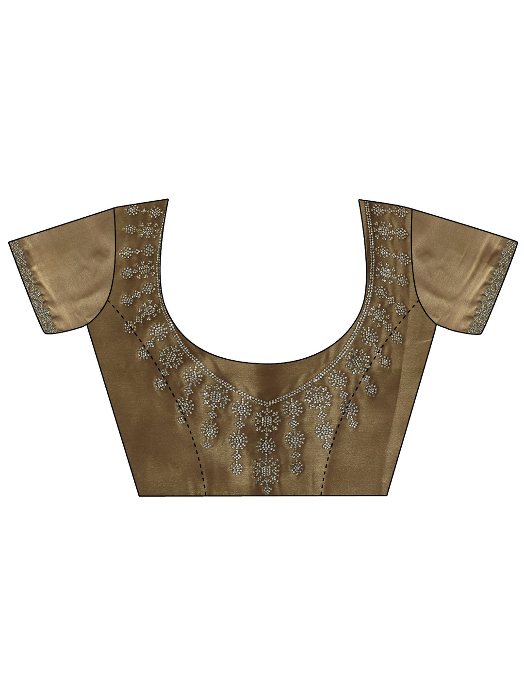 Libas Golden Tissue Saree with Embellished Border