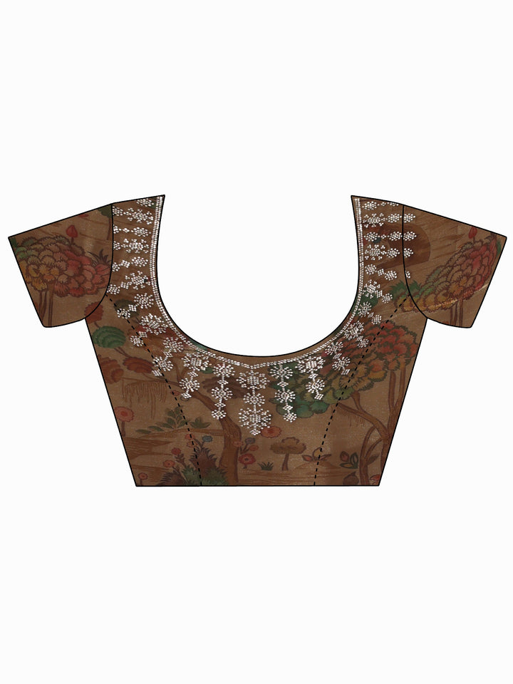 Libas Black Stone Work Embellished Tissue Saree