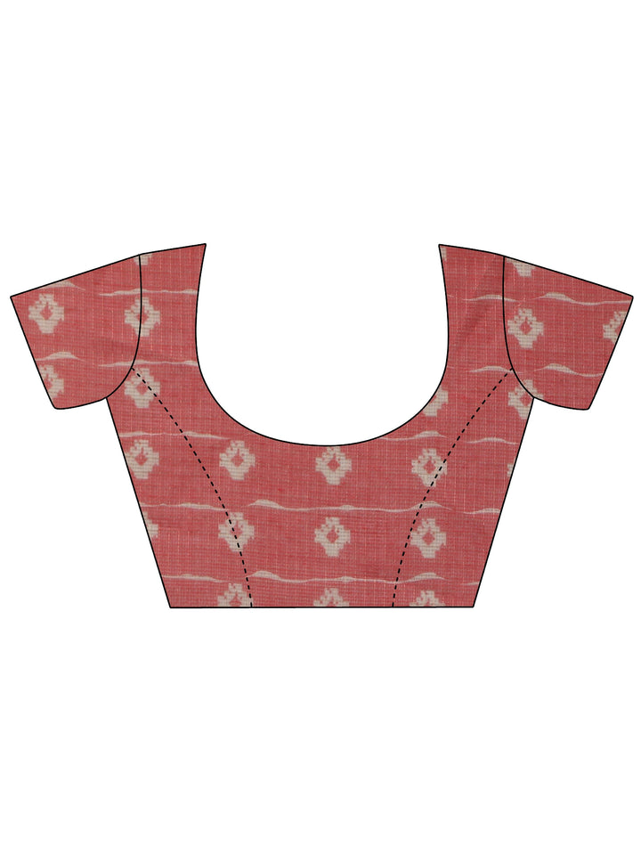 Libas Coral Red Leheriya Silk Blend Saree