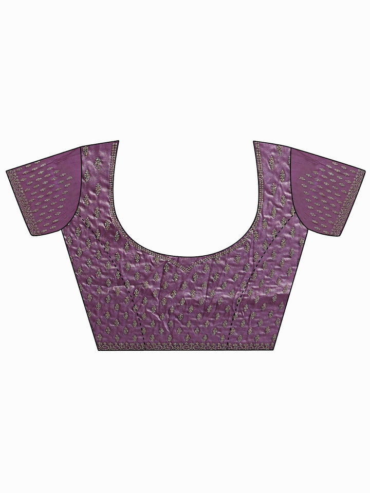 Libas Art Purple Stone Work Embellished Tissue Saree